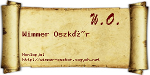 Wimmer Oszkár névjegykártya